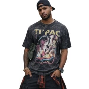 2PAC bravado tupac shakur 1971 graphic t-shirt tee shirt black grey gray large
